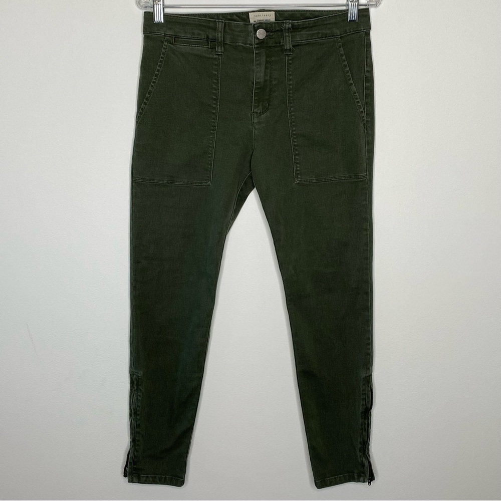 Sanctuary Surplus Olive Chino Pant Zipper Ankle
